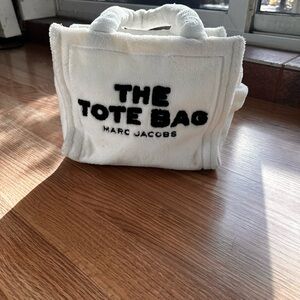 Marc Jacobs Cream Tote Bag with Black Lettering